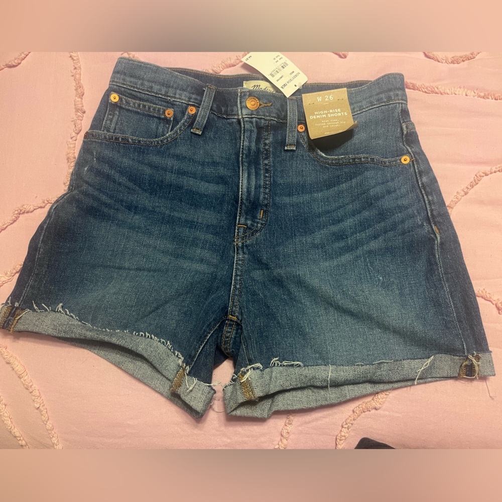Madewell high rise denim shorts